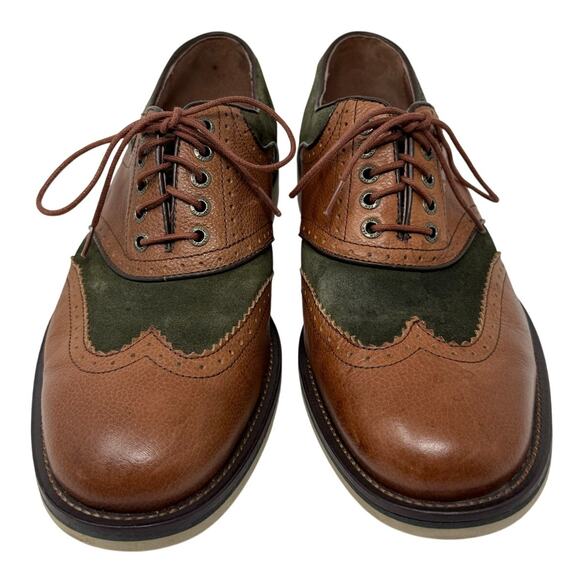 Johnston & Murphy Men\'s 9 Wingtip Oxford Shoes Brown Green Leather Suede main image 8